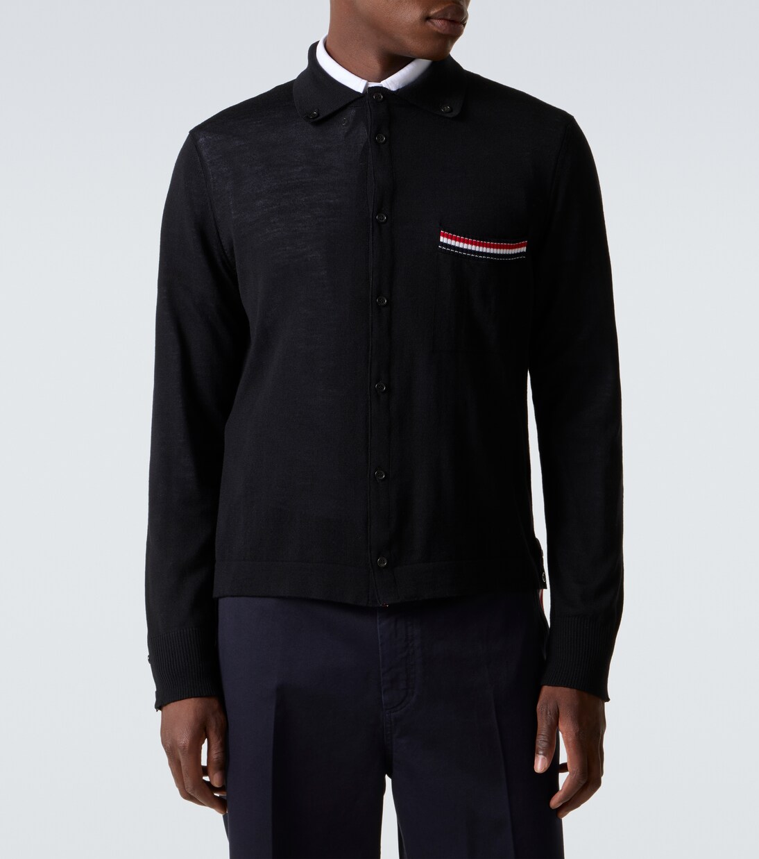 RWB Stripe virgin wool cardigan | Thom Browne