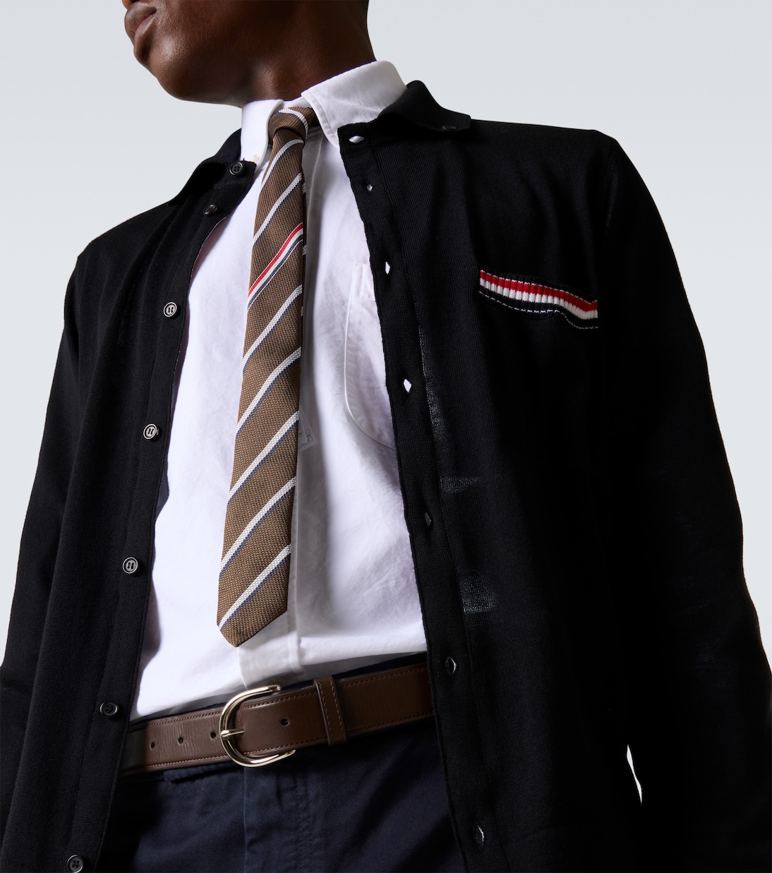 RWB Stripe virgin wool cardigan | Thom Browne