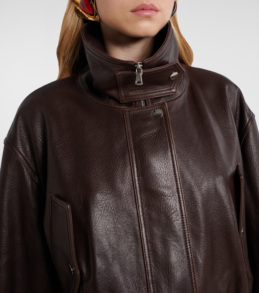 Briar leather bomber jacket | Nour Hammour