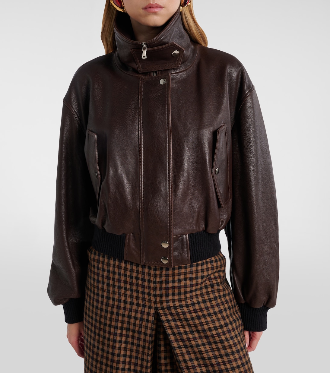 Briar leather bomber jacket | Nour Hammour