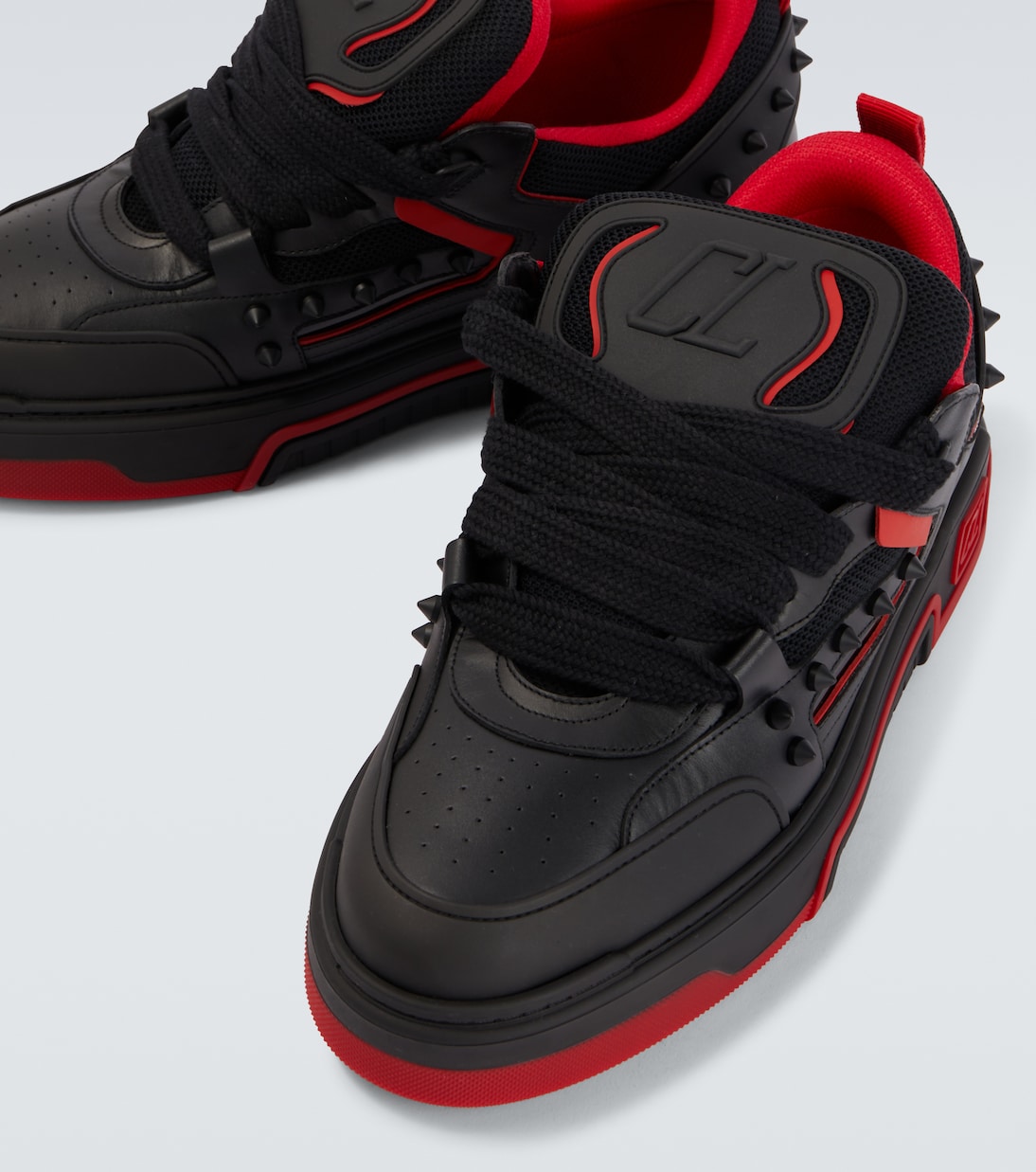 Astroskate spiked leather-trimmed sneakers | Christian Louboutin