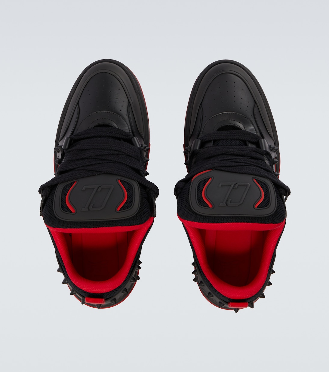 Astroskate spiked leather-trimmed sneakers | Christian Louboutin