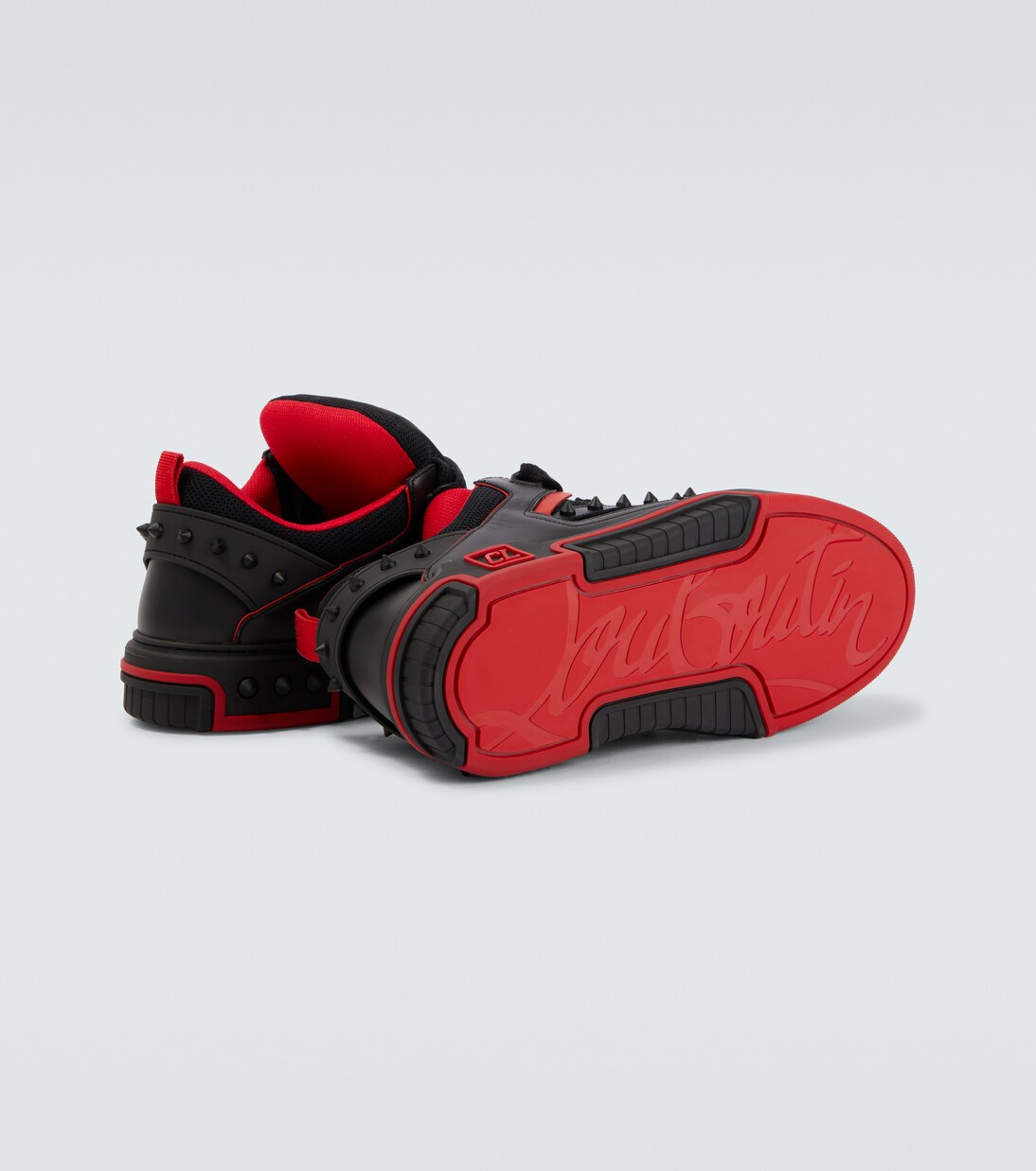 Astroskate spiked leather-trimmed sneakers | Christian Louboutin