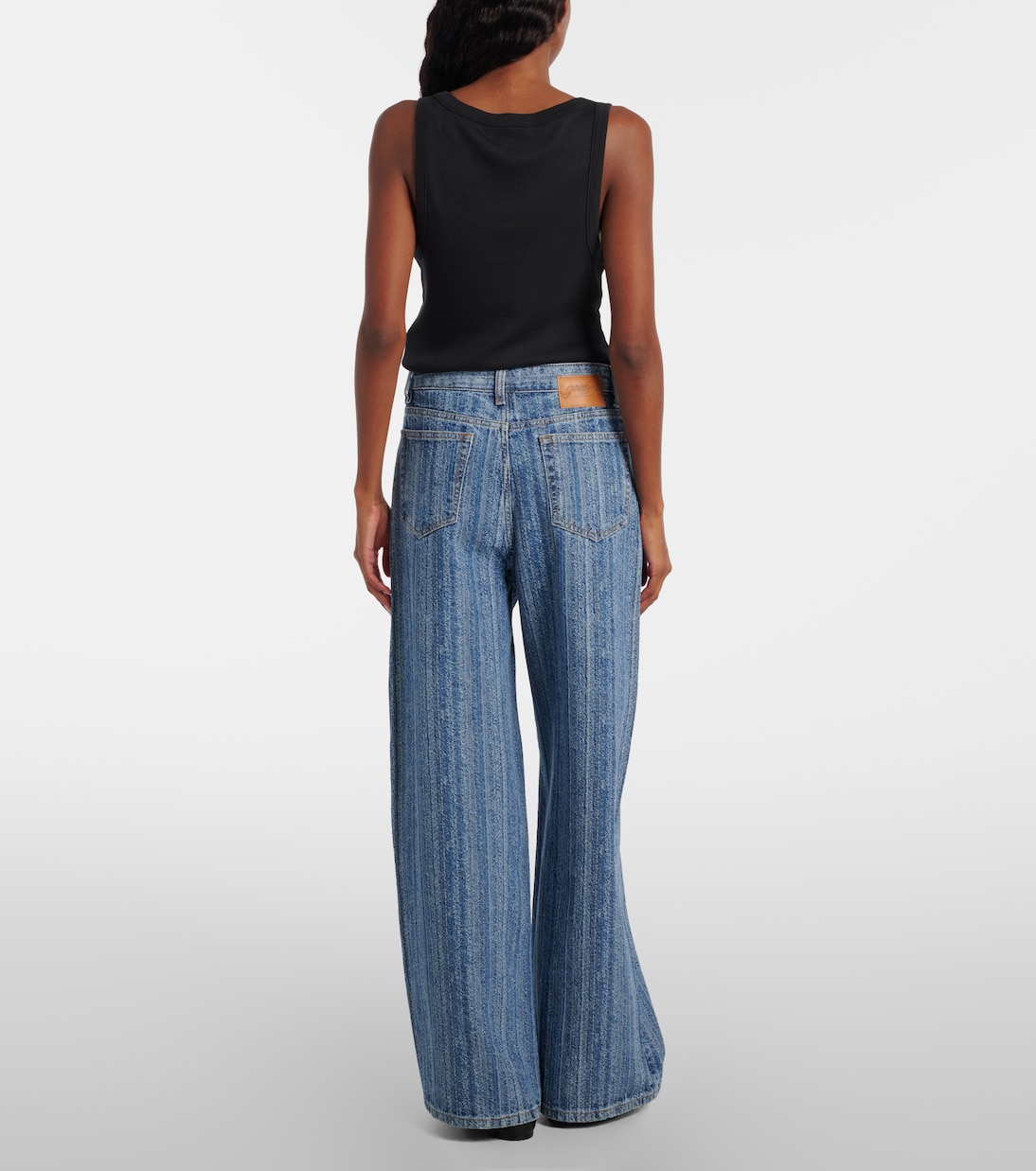 Striped wide-leg jeans | Ganni