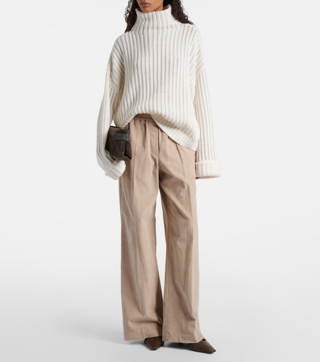 Cotton corduroy wide-leg pants | Brunello Cucinelli