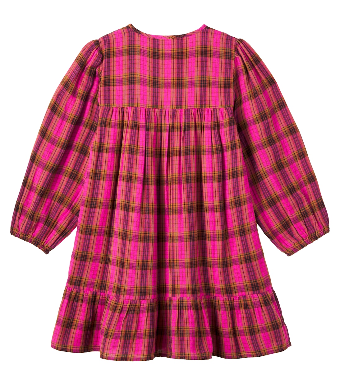 Embroidered floral checked cotton dress | Louise Misha