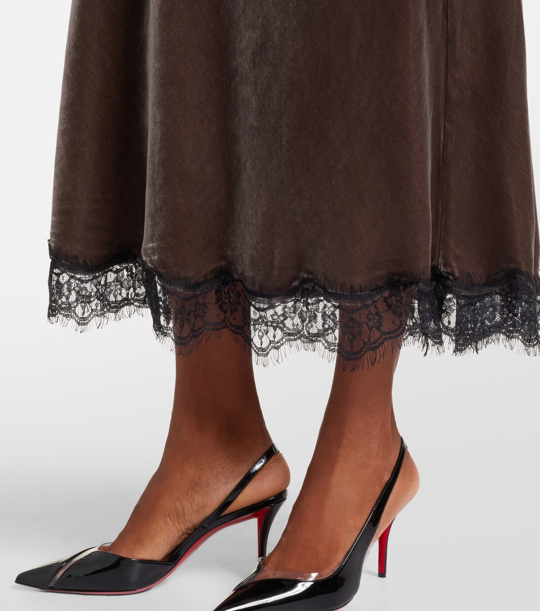 Robe longue Alesha en velours et dentelle | Rixo