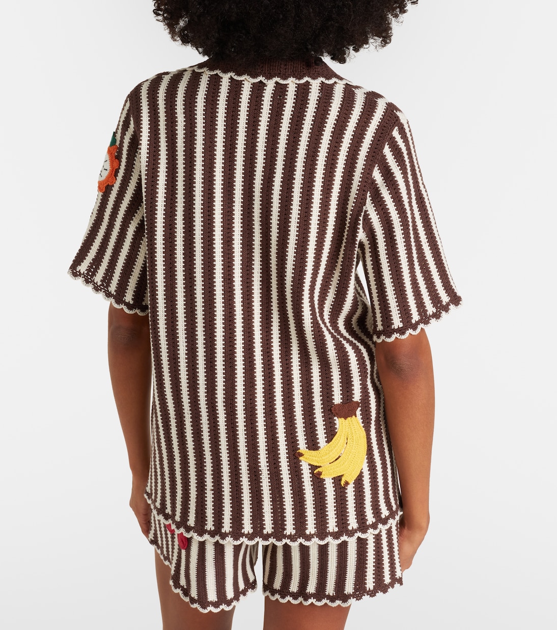 Sundae crochet cotton bowling shirt | Alémais