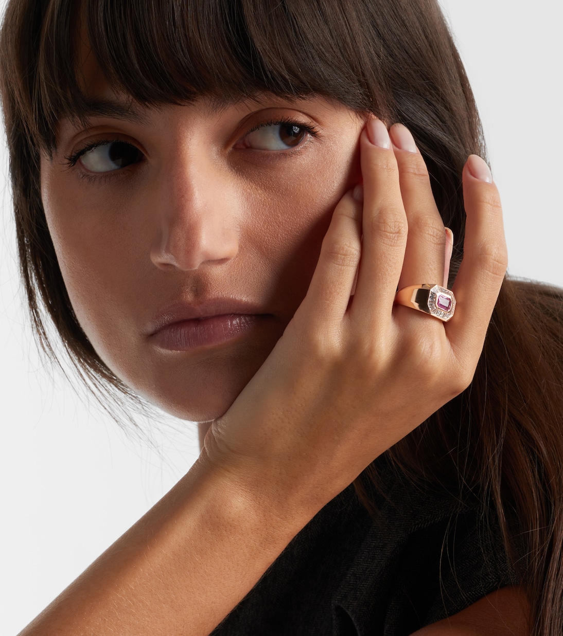 Bague en or rose 18 ct, saphir et diamants  | Shay Jewelry