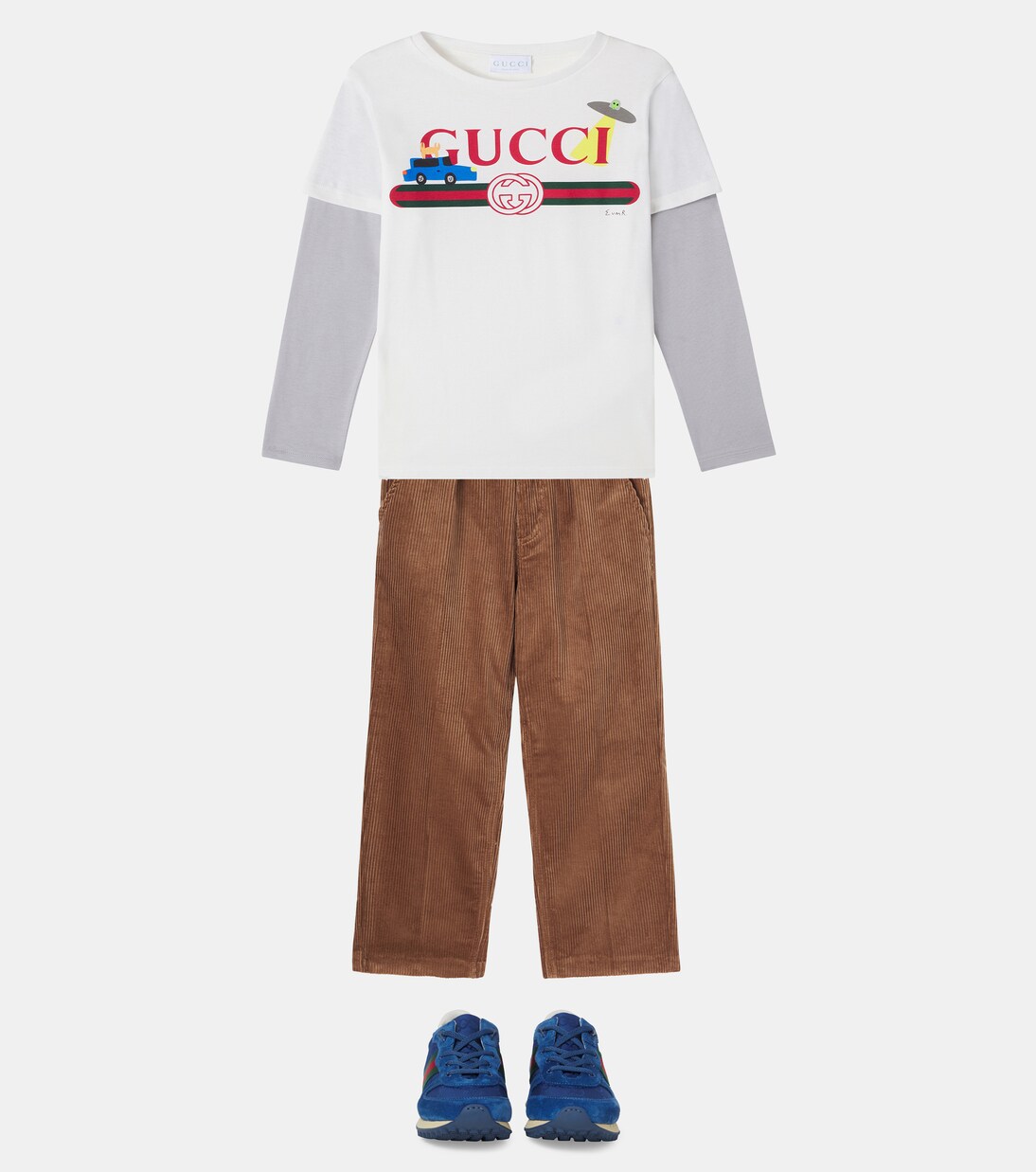 X Euan Roberts Longsleeve aus Baumwoll-Jersey | Gucci Kids