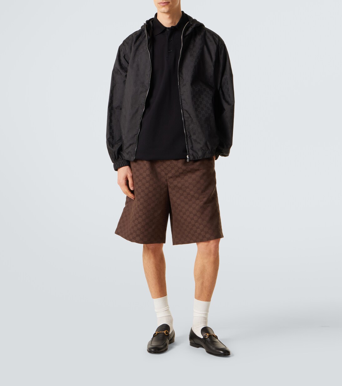 Horsebit cotton-blend piqué polo shirt | Gucci