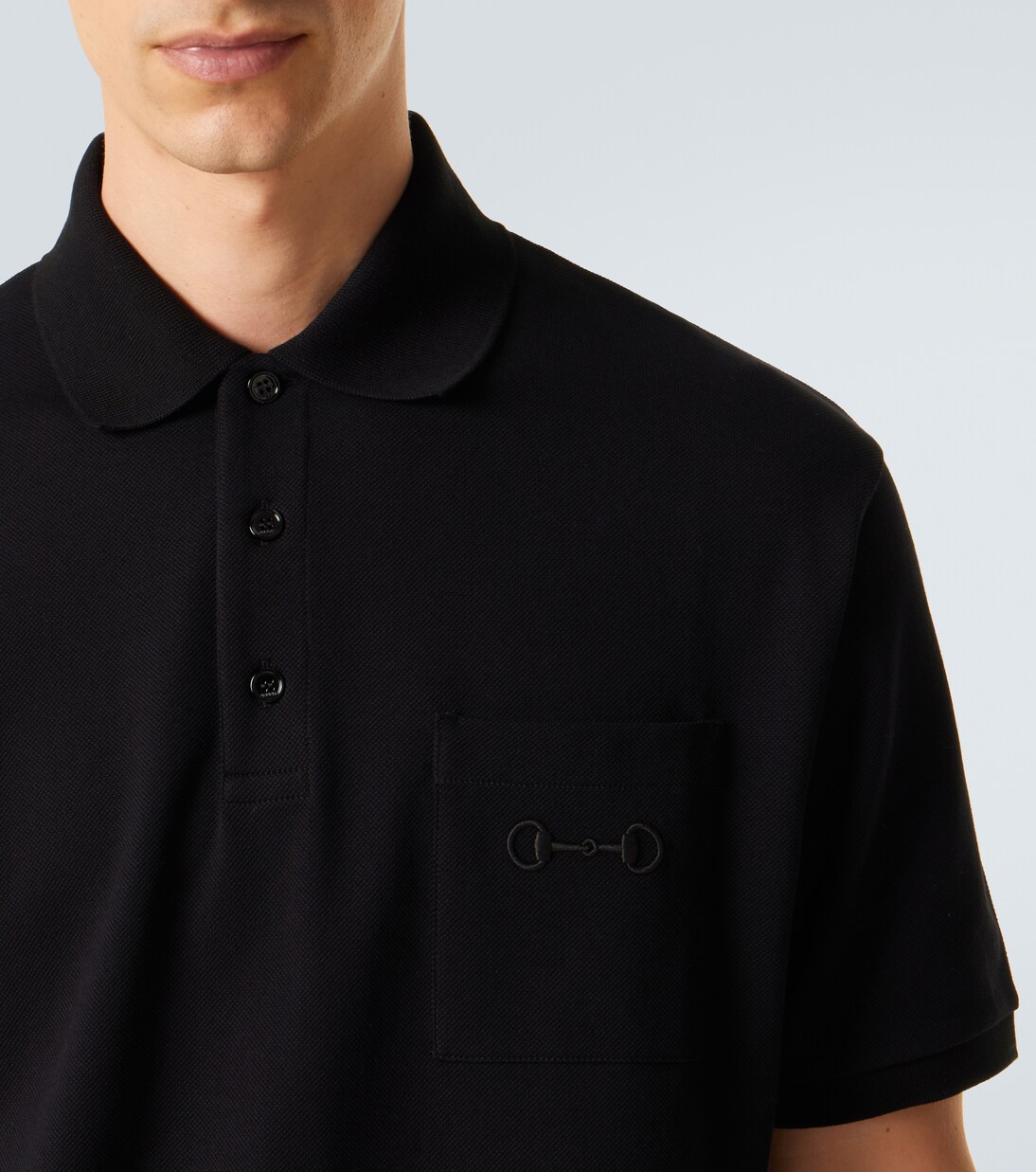 Horsebit cotton-blend piqué polo shirt | Gucci