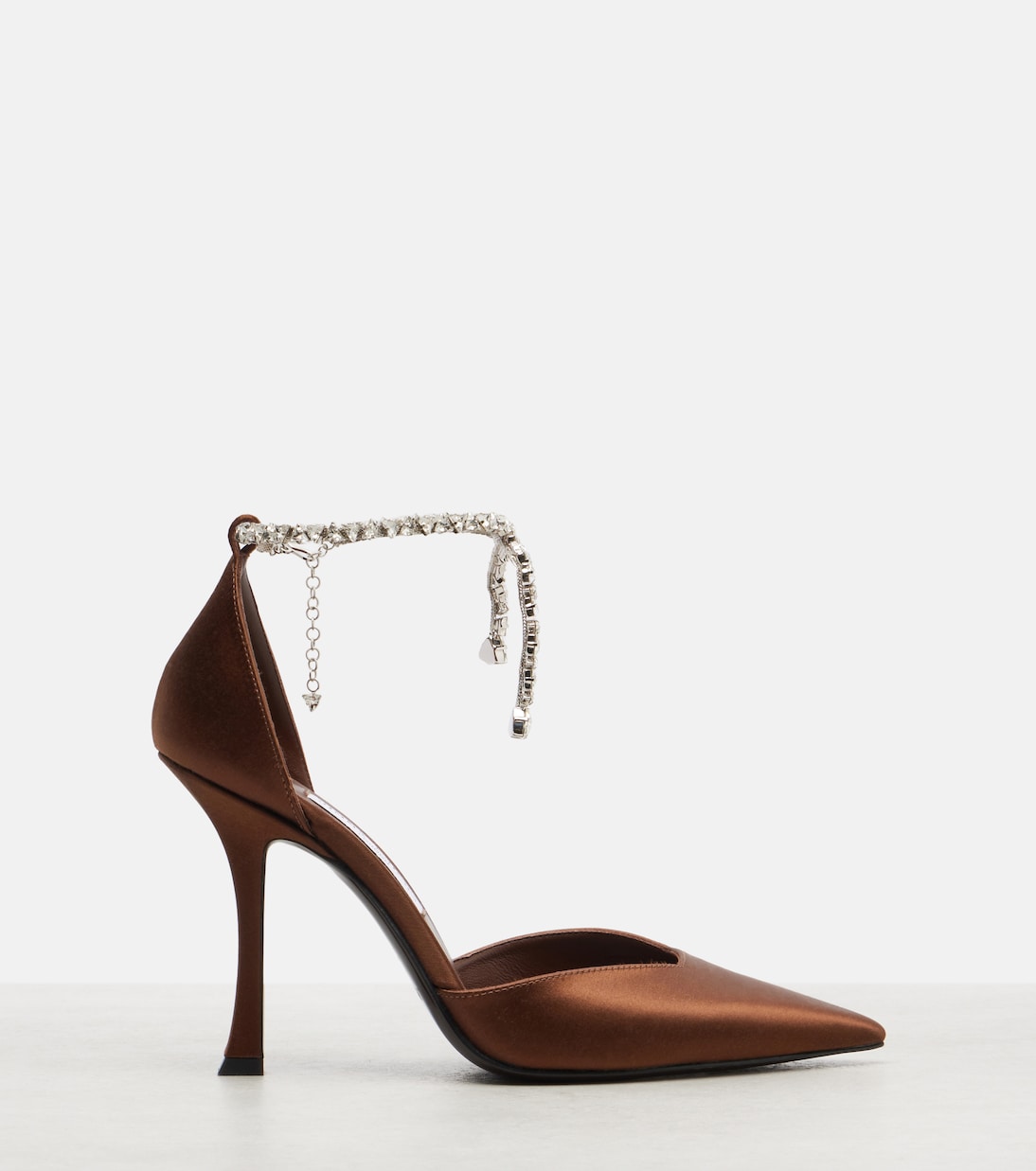 Stevie 100 crystal-embellished satin pumps | Jimmy Choo