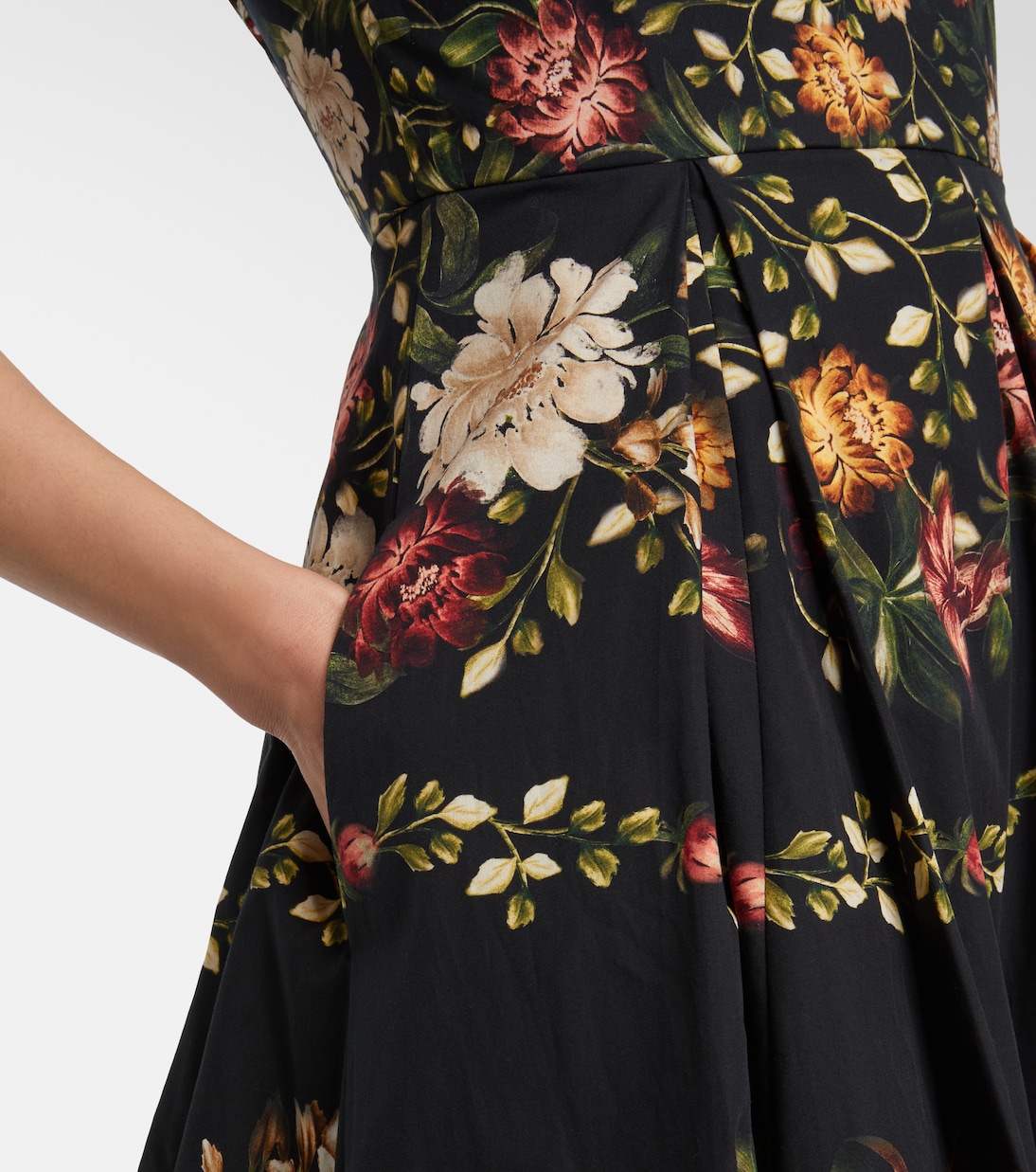 Alcaparra floral cotton midi dress | Agua by Agua Bendita