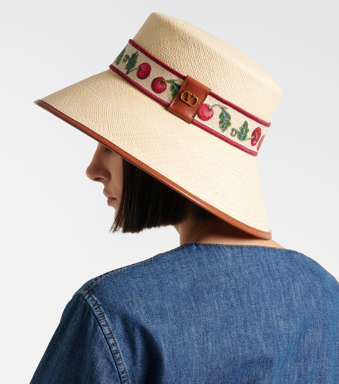 Chapeau bob Cherryfic en paille | Valentino