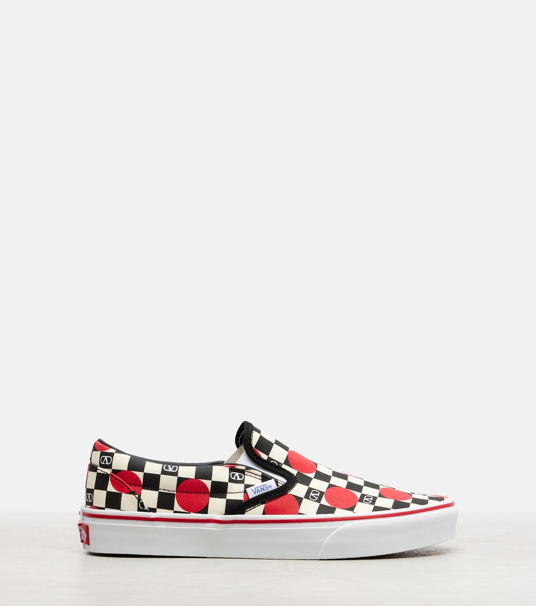 x Vans VLogo checked canvas slip-on sneakers | Valentino Garavani