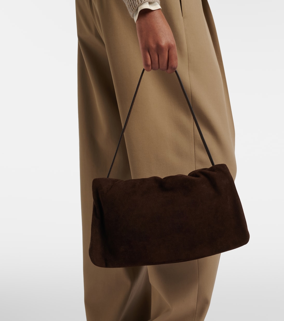 Borsa a spalla Bourse Medium in suede | The Row