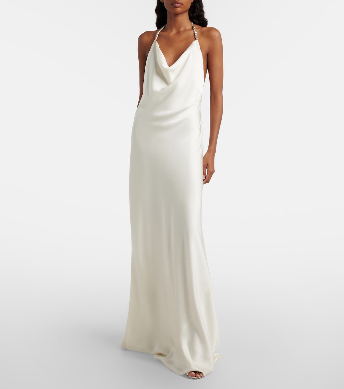 Robe aus Satin mit Kristallen | Stella McCartney