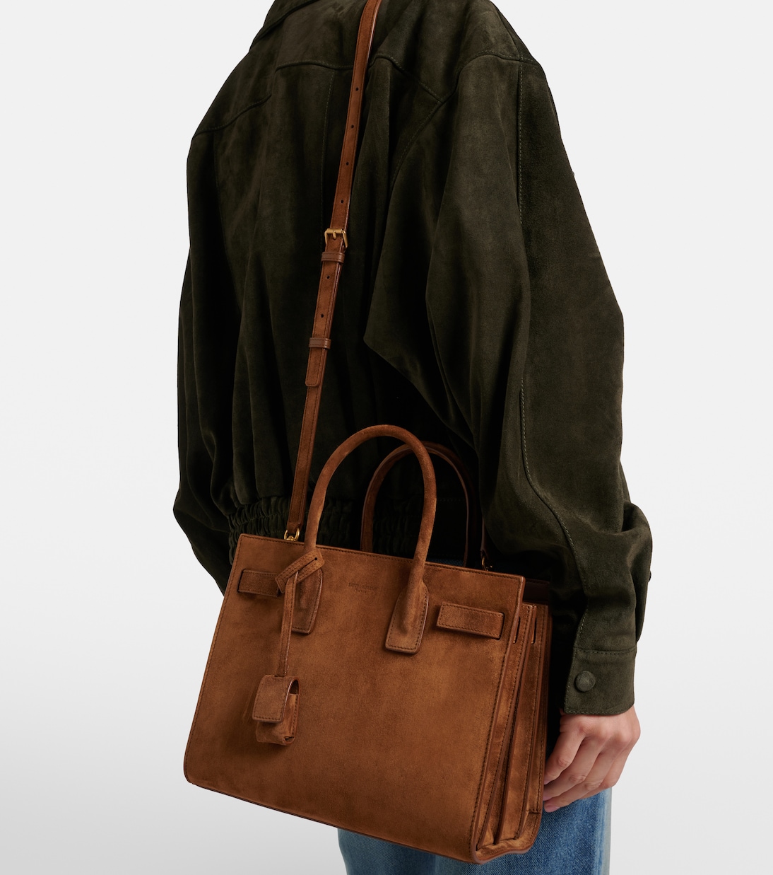 Sac De Jour Mini suede top-handle bag | Saint Laurent