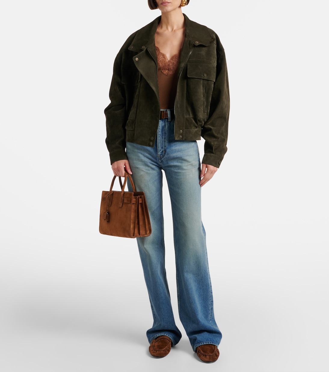 Sac De Jour Mini suede top-handle bag | Saint Laurent