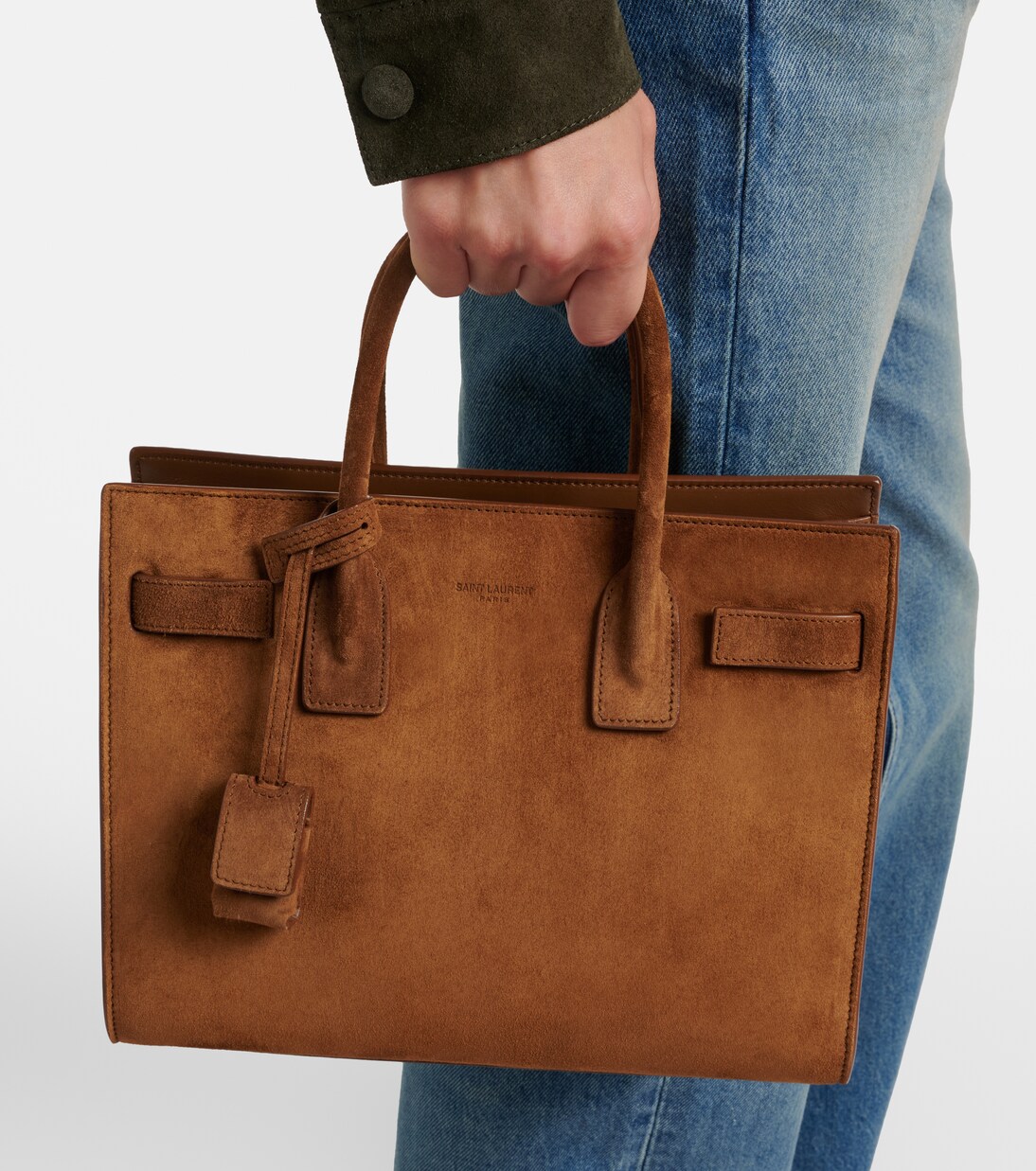 Sac De Jour Mini suede top-handle bag | Saint Laurent