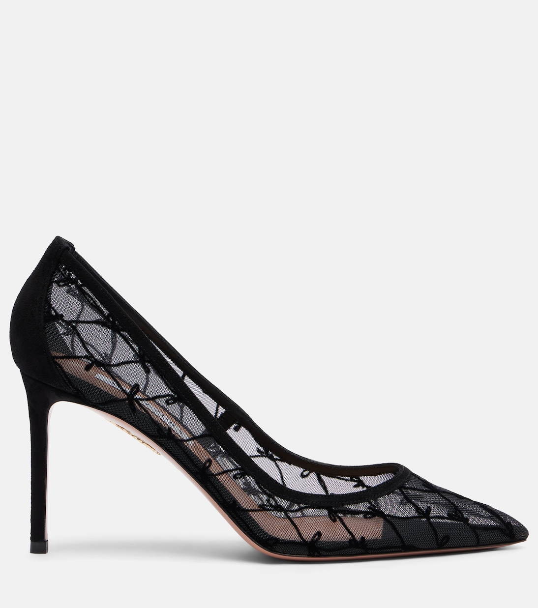 85 suede-trimmed mesh pumps | Aquazzura