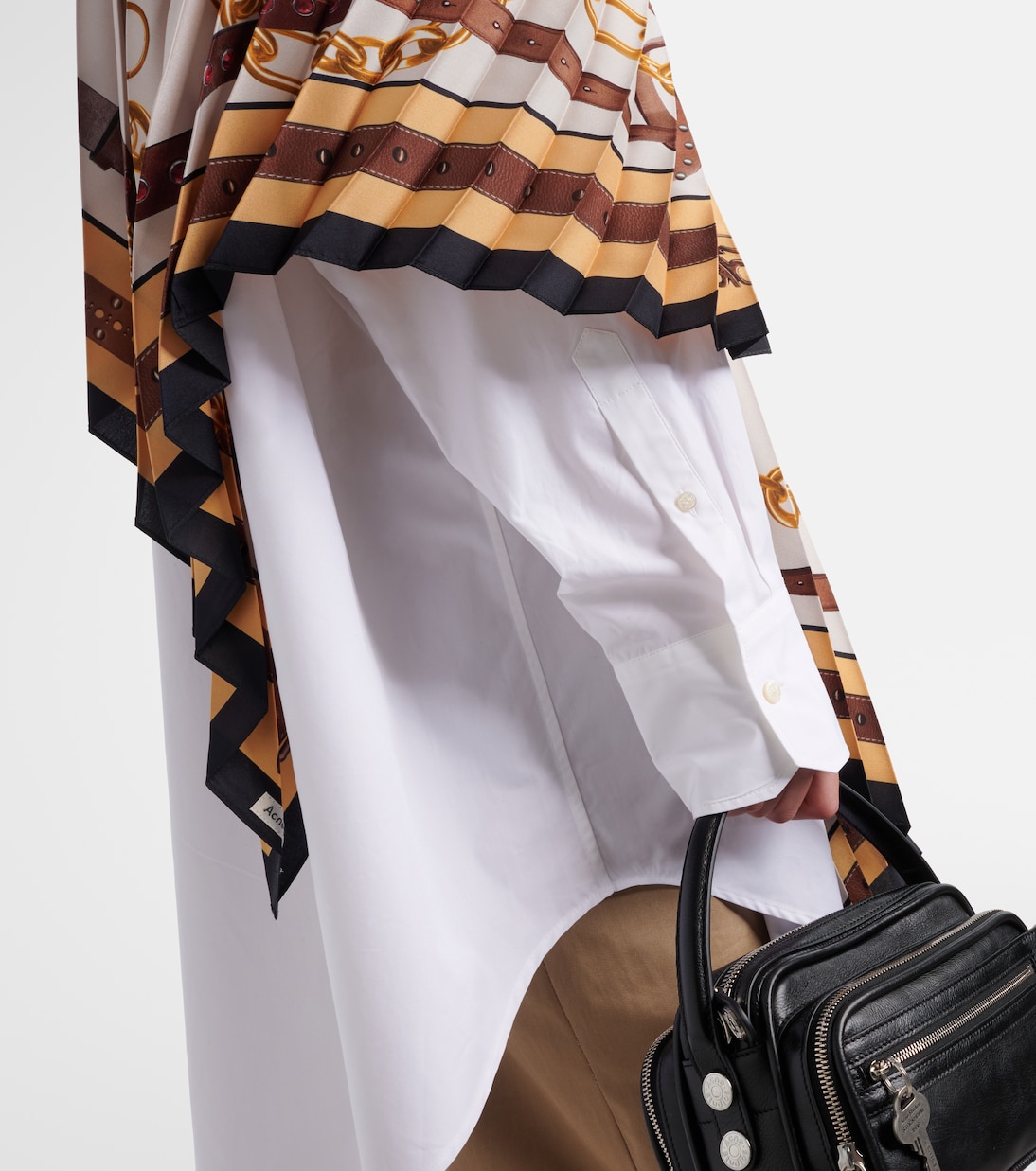 Dasca scarf-detail cotton poplin shirt dress | Acne Studios