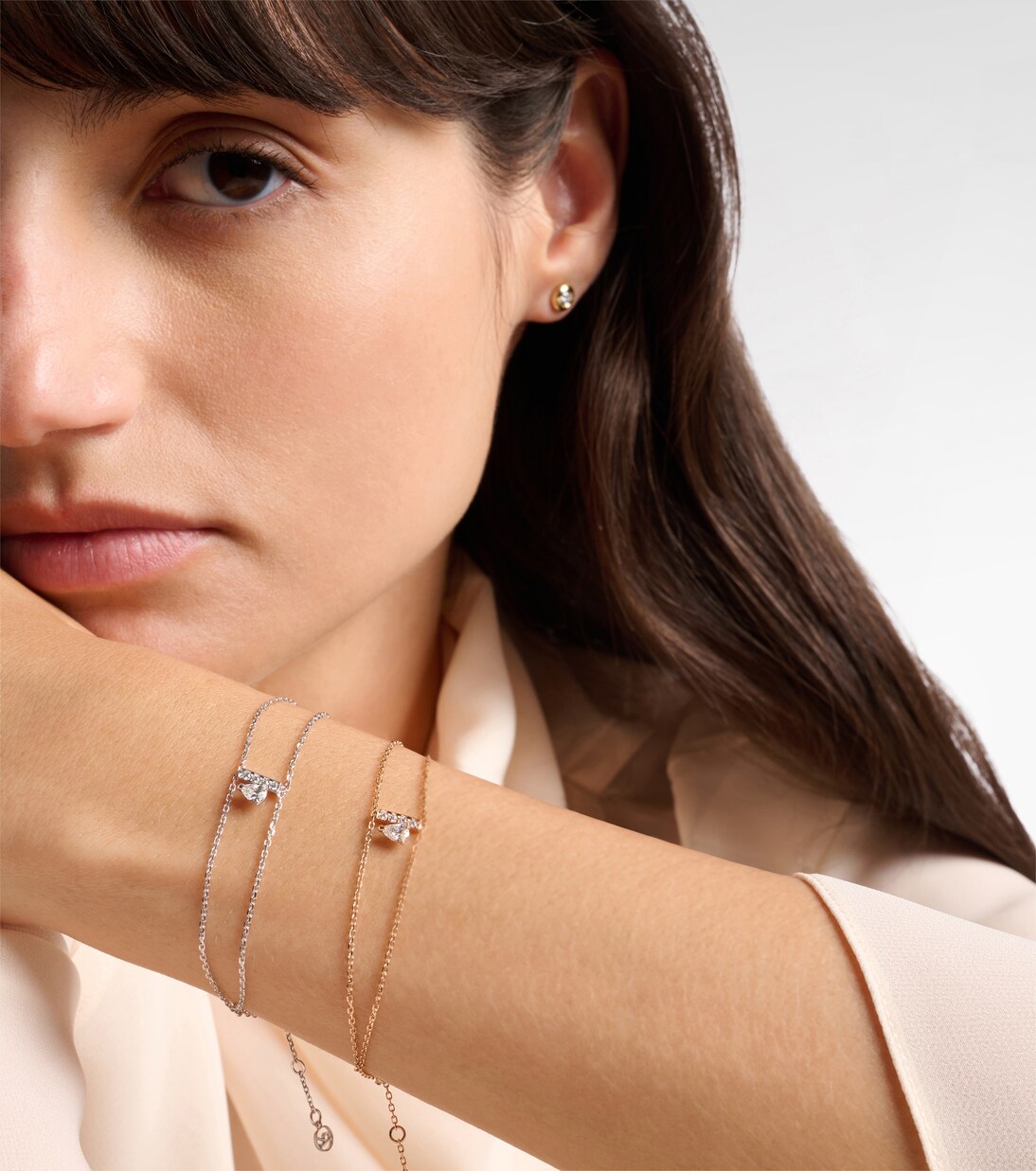 Letters 18kt rose gold bracelet with diamonds | Repossi