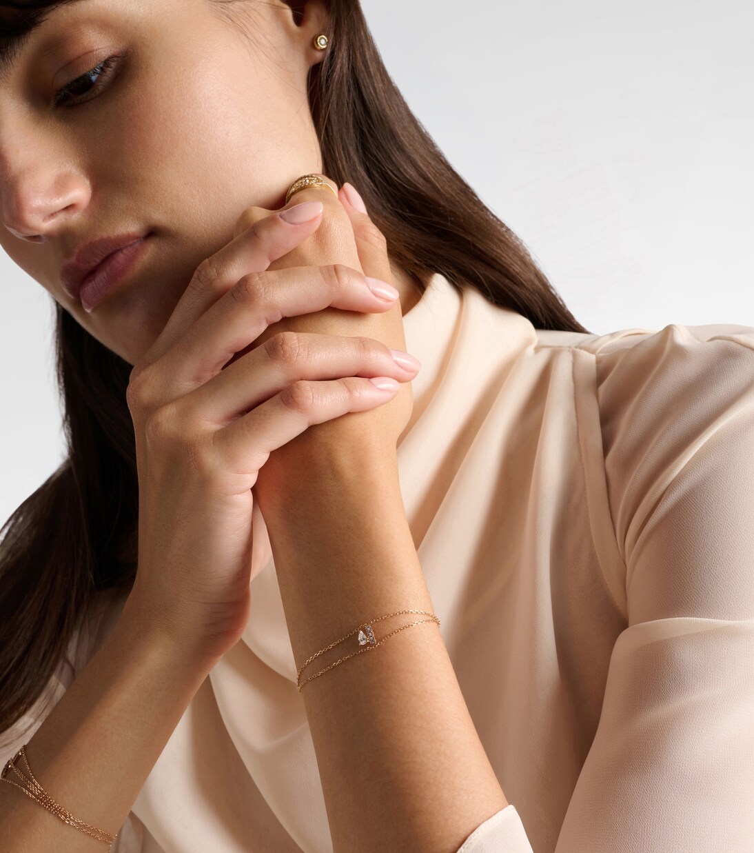 Letters 18kt rose gold bracelet with diamonds | Repossi