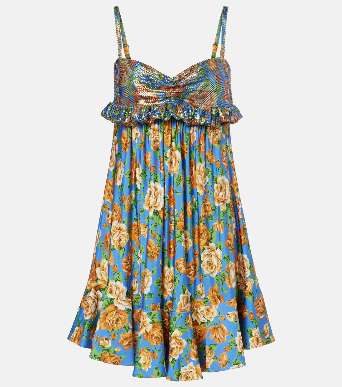 Floral chainmail minidress | Rabanne