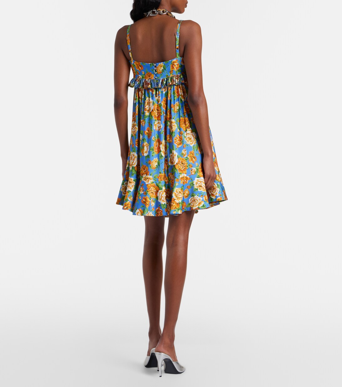 Floral chainmail minidress | Rabanne