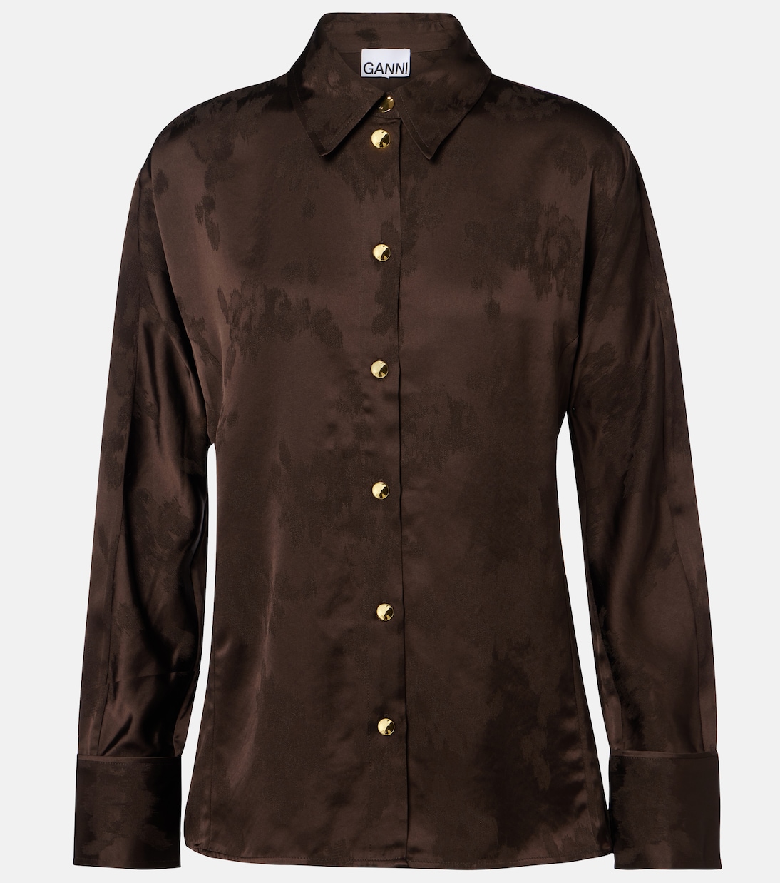 Satin jacquard shirt | Ganni