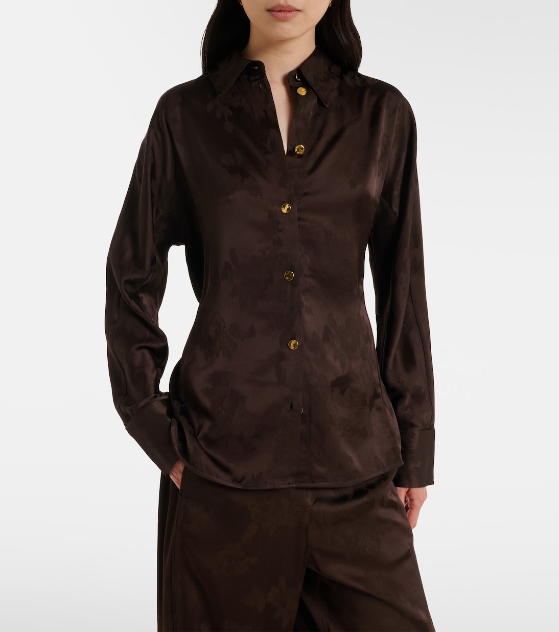 Satin jacquard shirt | Ganni