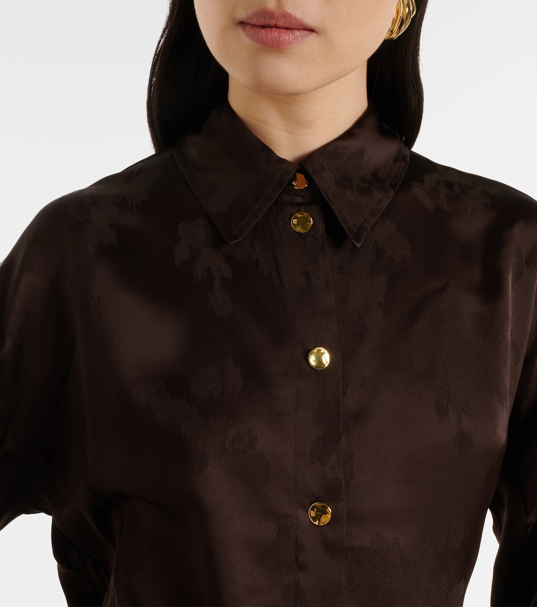 Satin jacquard shirt | Ganni