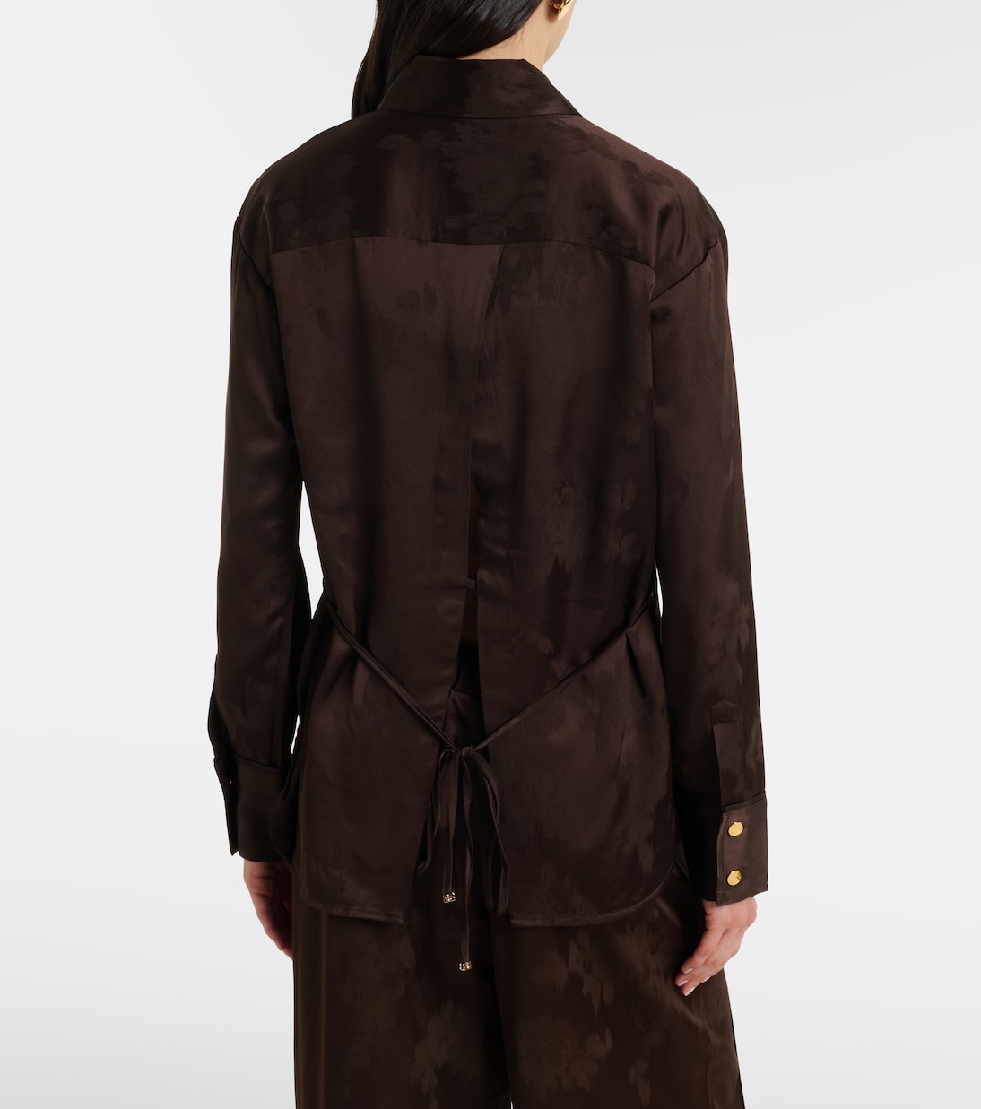 Satin jacquard shirt | Ganni