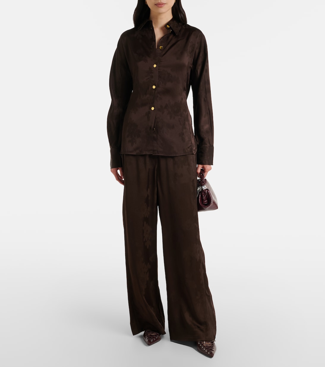 Satin jacquard shirt | Ganni