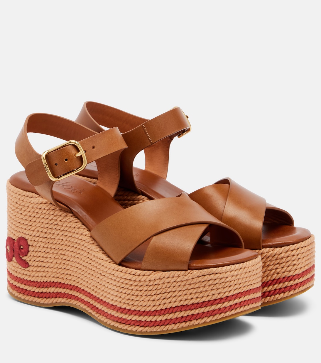 Chloé Sand leather wedge sandals | Chloé