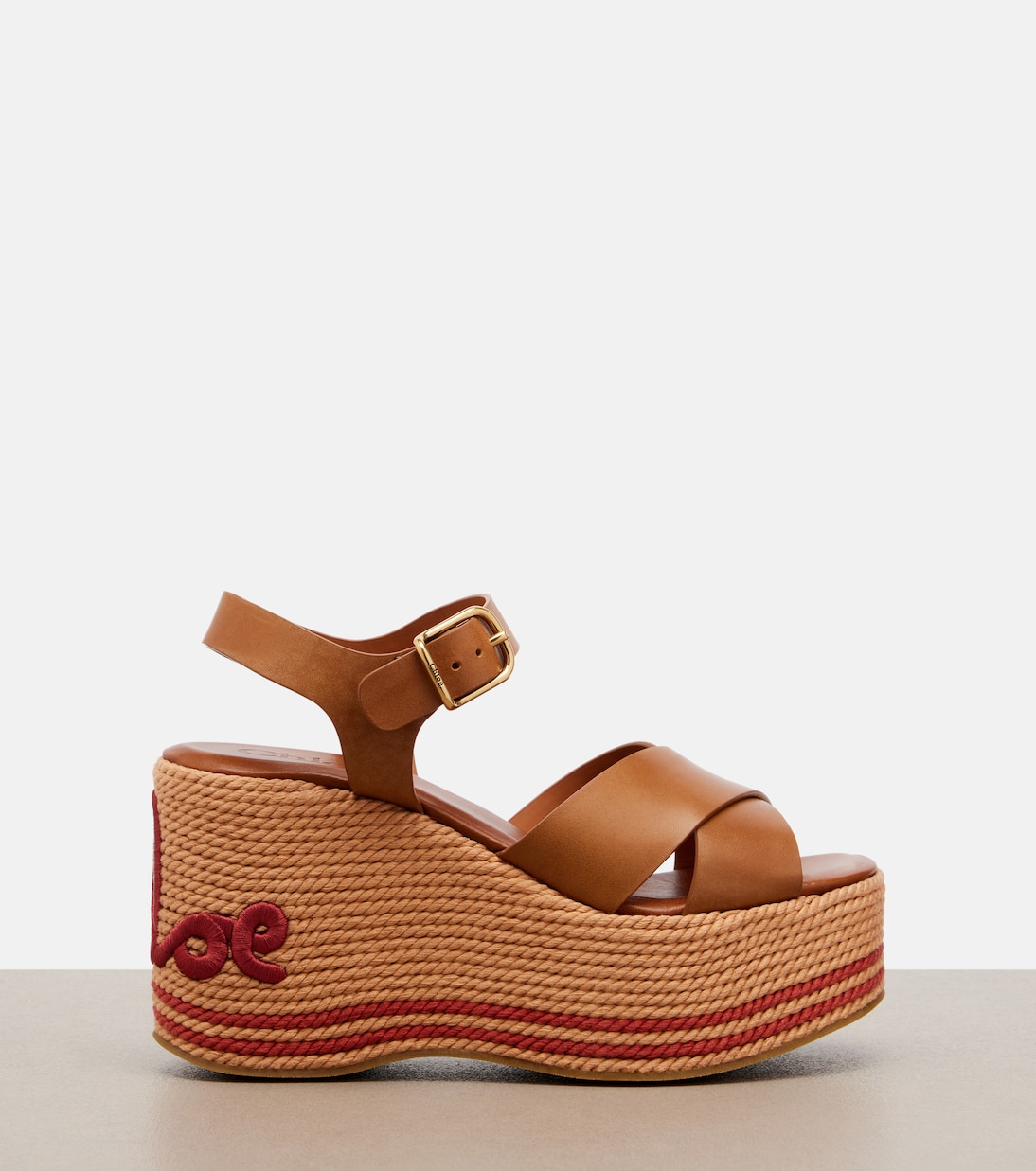 Chloé Sand leather wedge sandals | Chloé