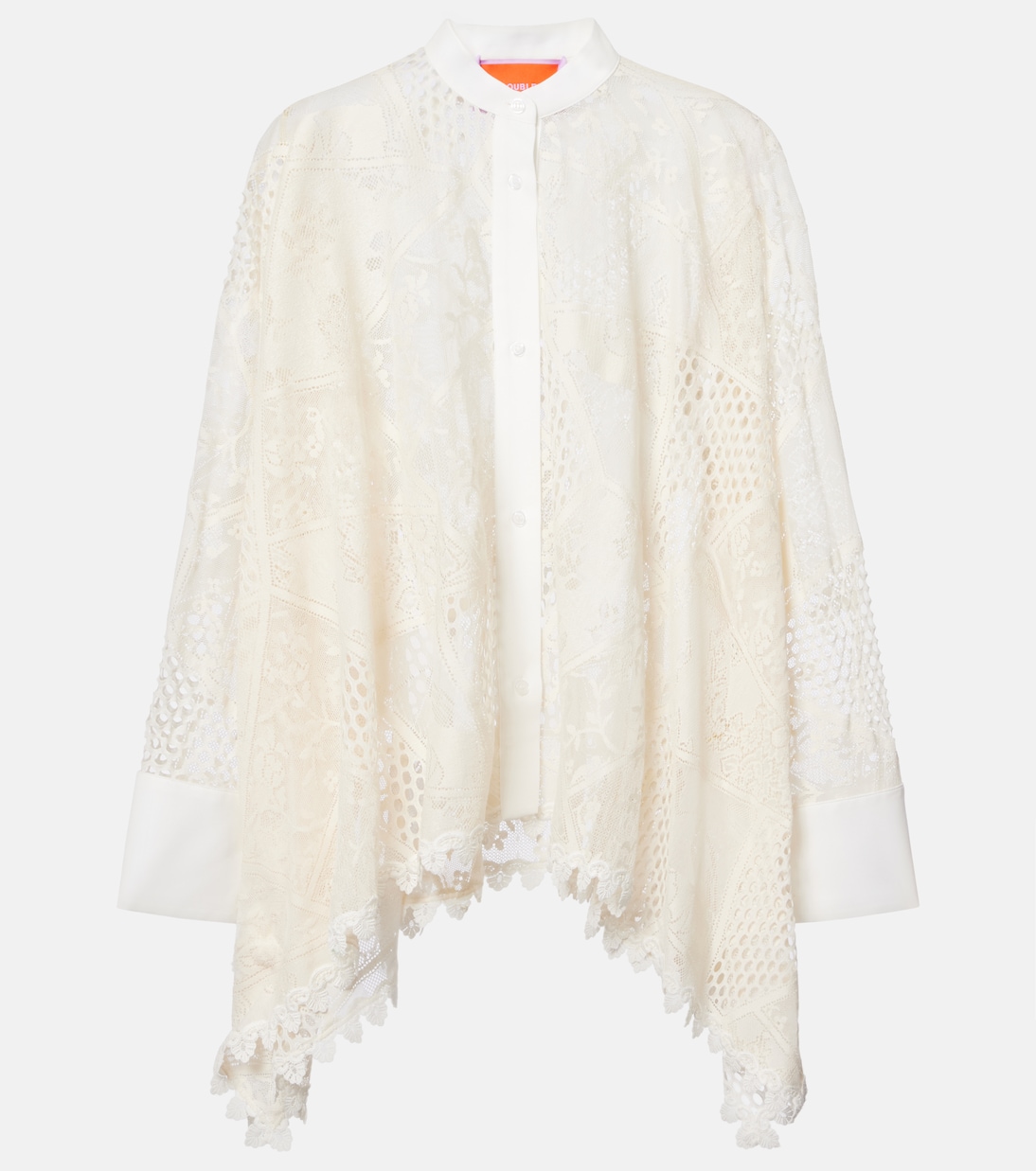 Foulard cotton-blend lace shirt | La DoubleJ