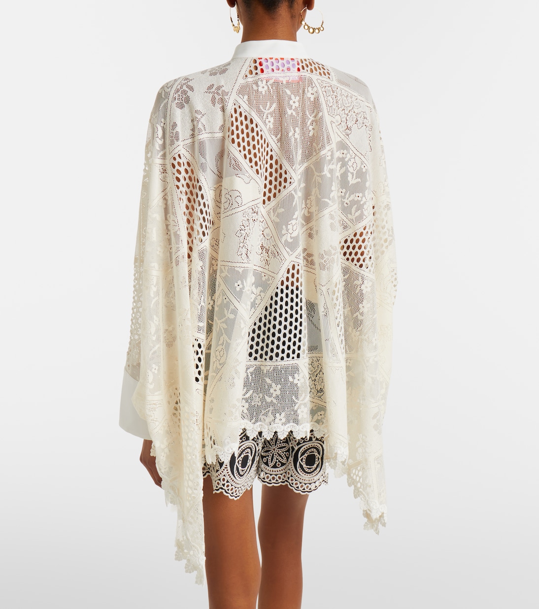 Foulard cotton-blend lace shirt | La DoubleJ
