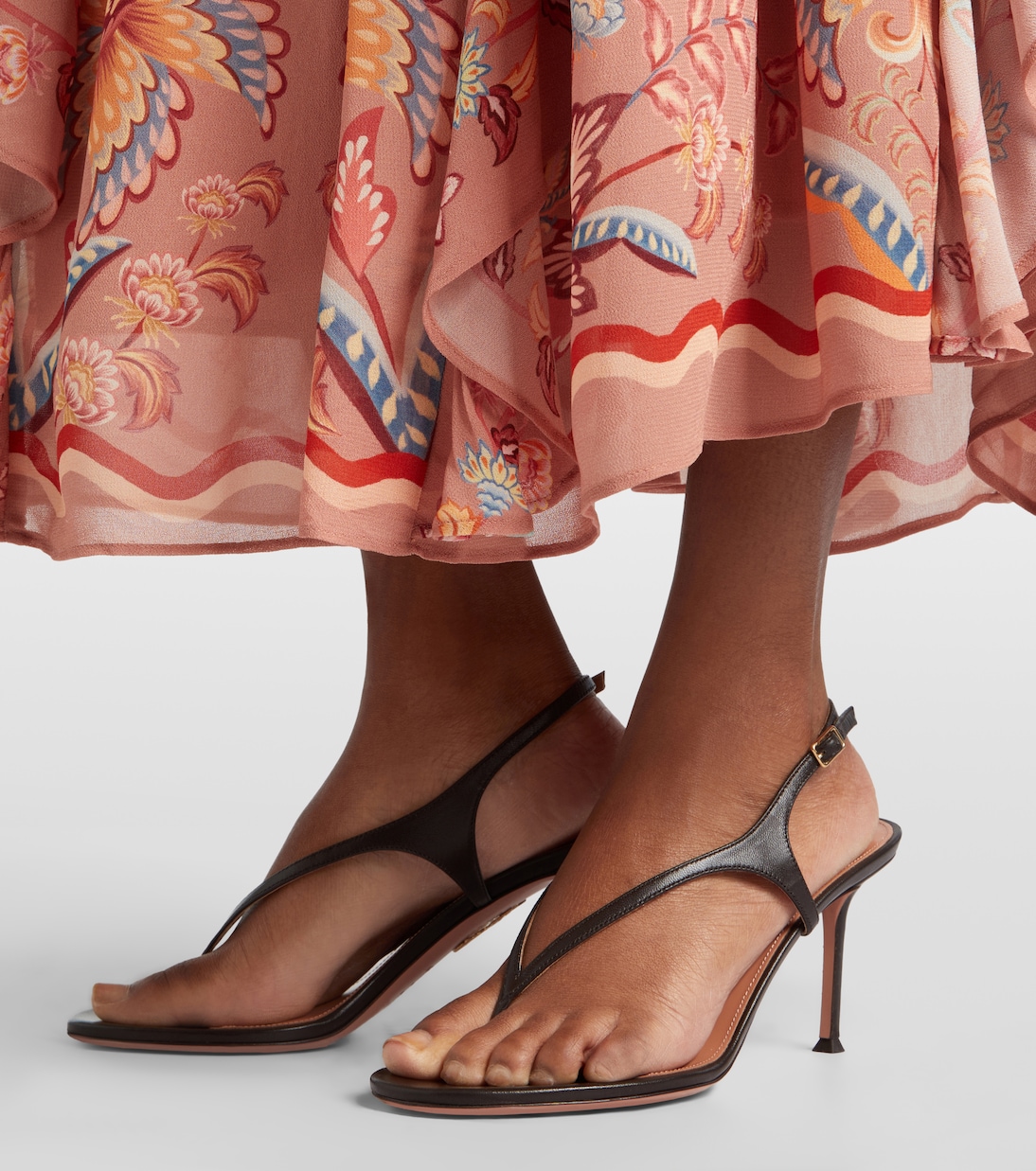 Bikini皮革夹趾凉鞋 | Aquazzura