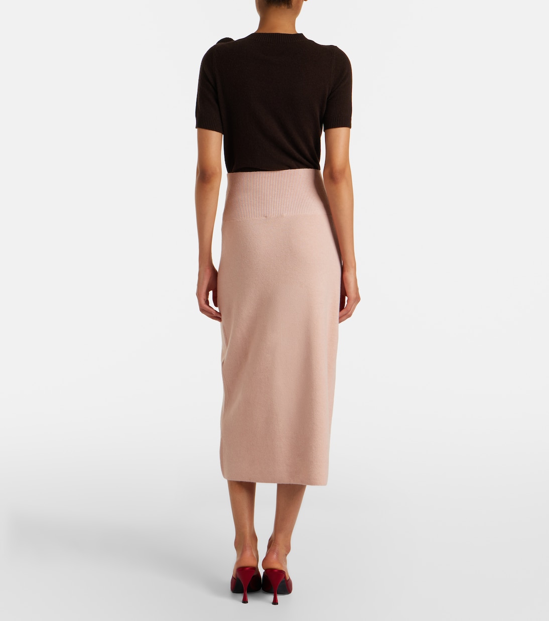 Floral-appliqué knitted midi skirt | Erdem