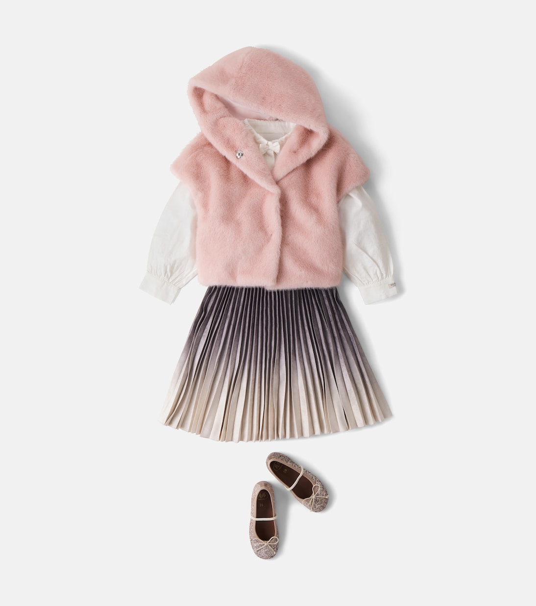 Ombré plissé skirt | Monnalisa