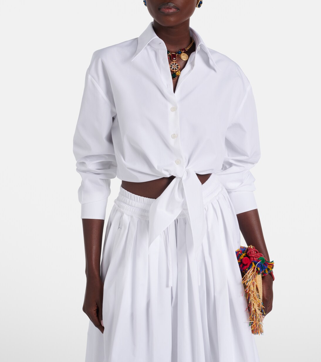 Cropped cotton poplin shirt | Dolce&Gabbana
