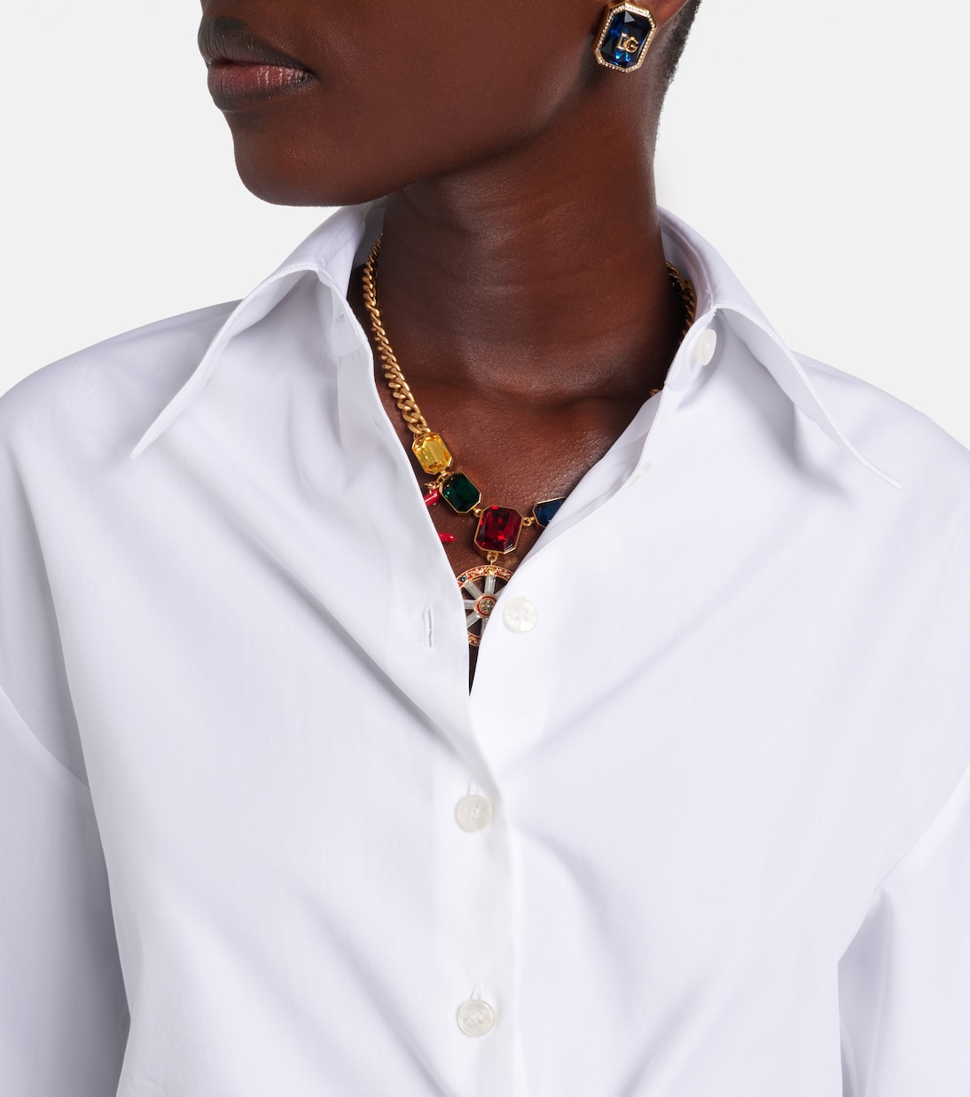 Cropped cotton poplin shirt | Dolce&Gabbana