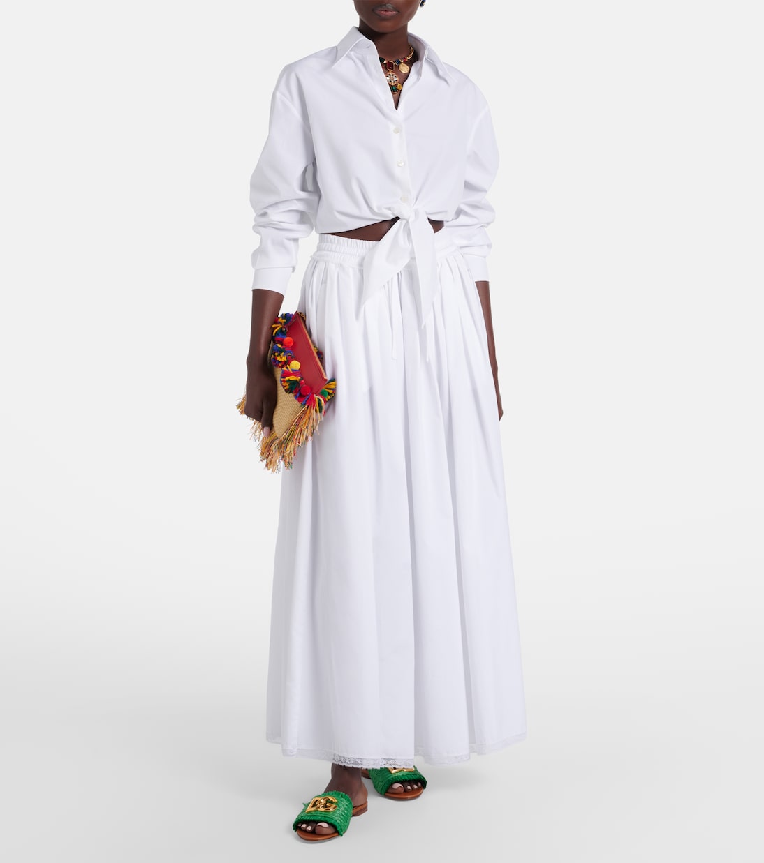 Cropped cotton poplin shirt | Dolce&Gabbana