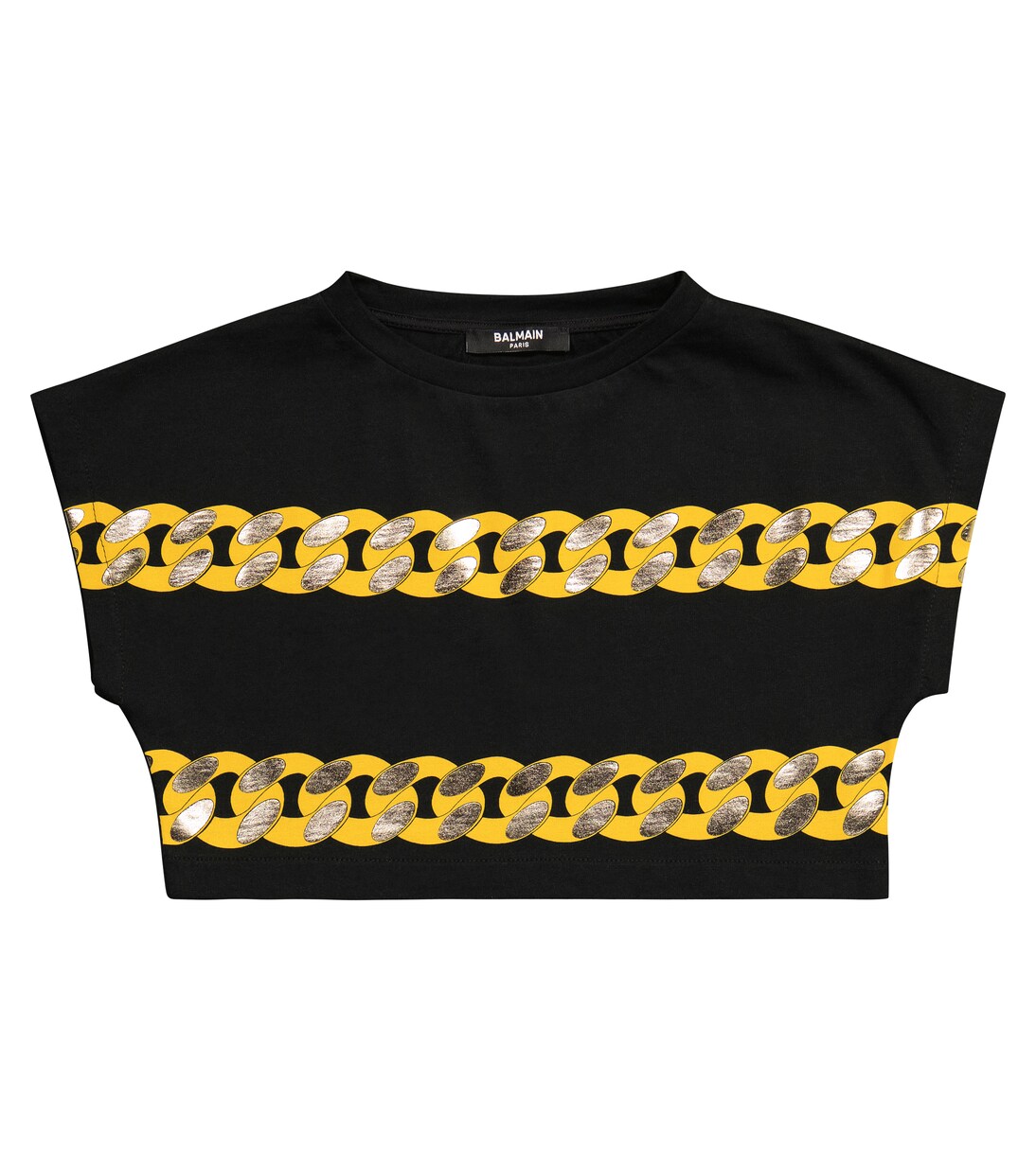 Printed cropped cotton T-shirt | Balmain Kids