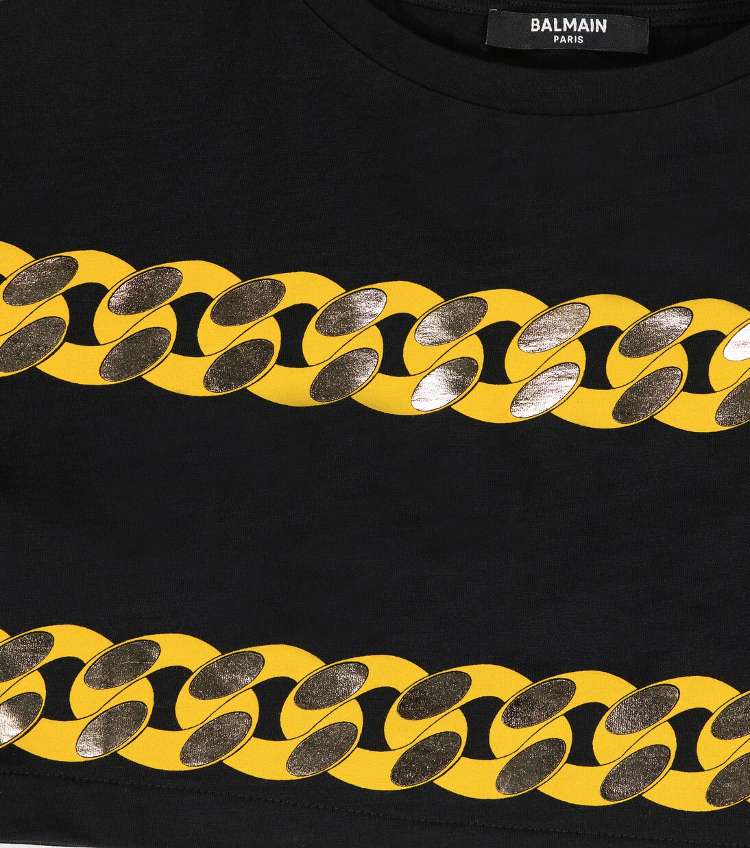 Printed cropped cotton T-shirt | Balmain Kids