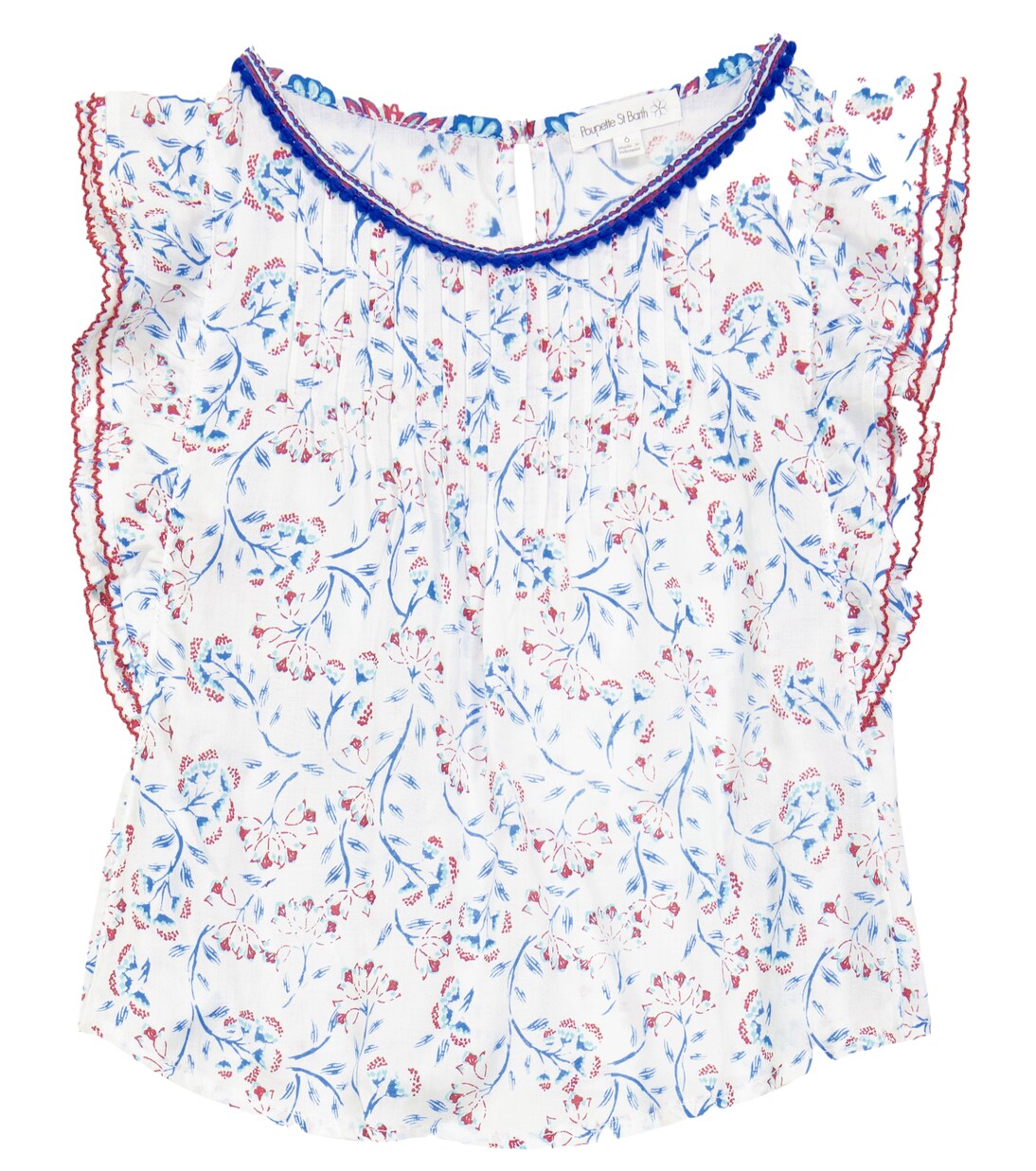 Amber floral-printed pintucked top | Poupette St Barth Kids