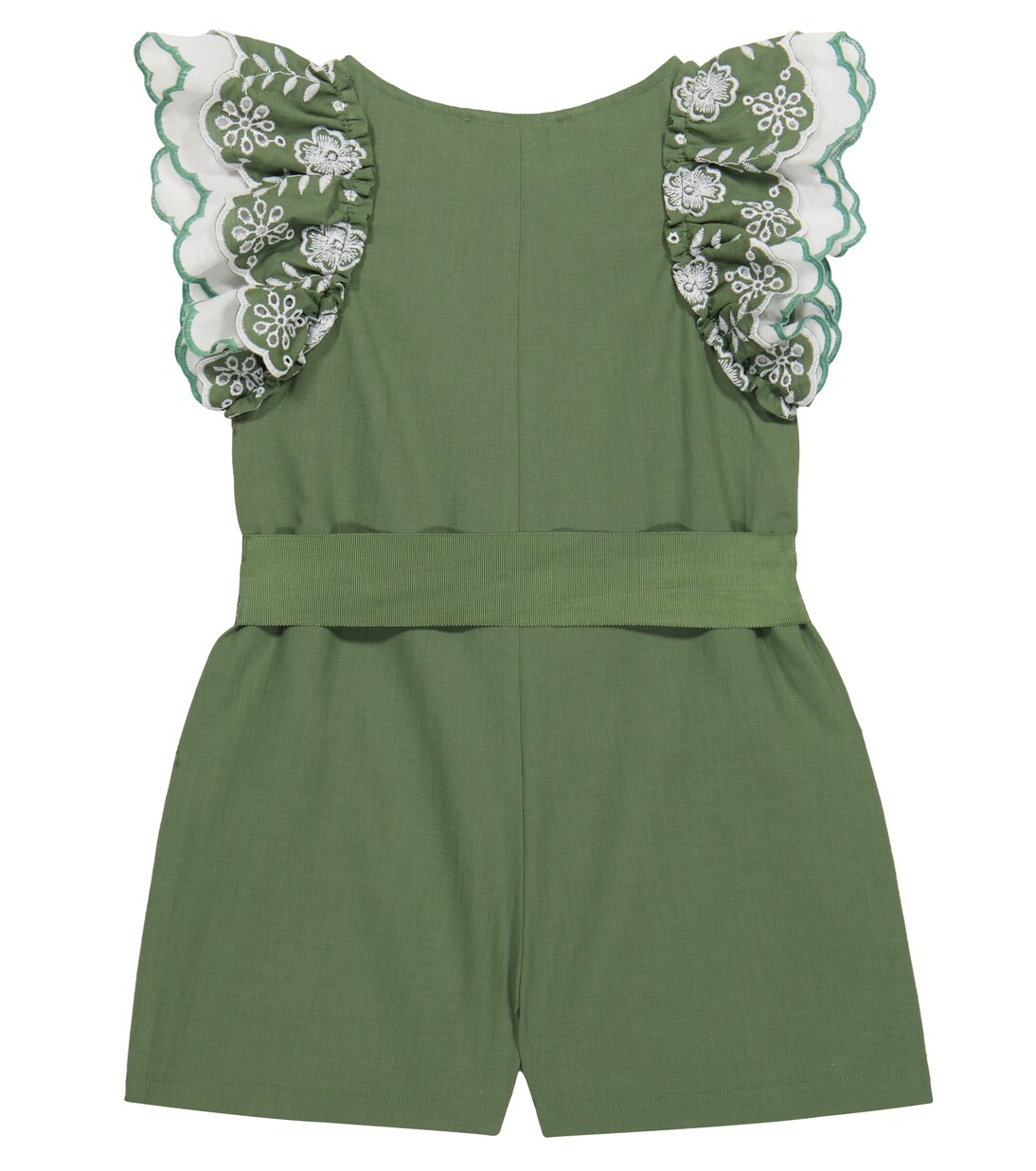 Broderie anglaise cotton playsuit | Monnalisa